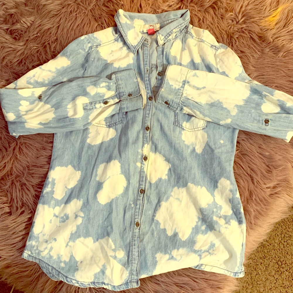Lei button up bleached denim shirt